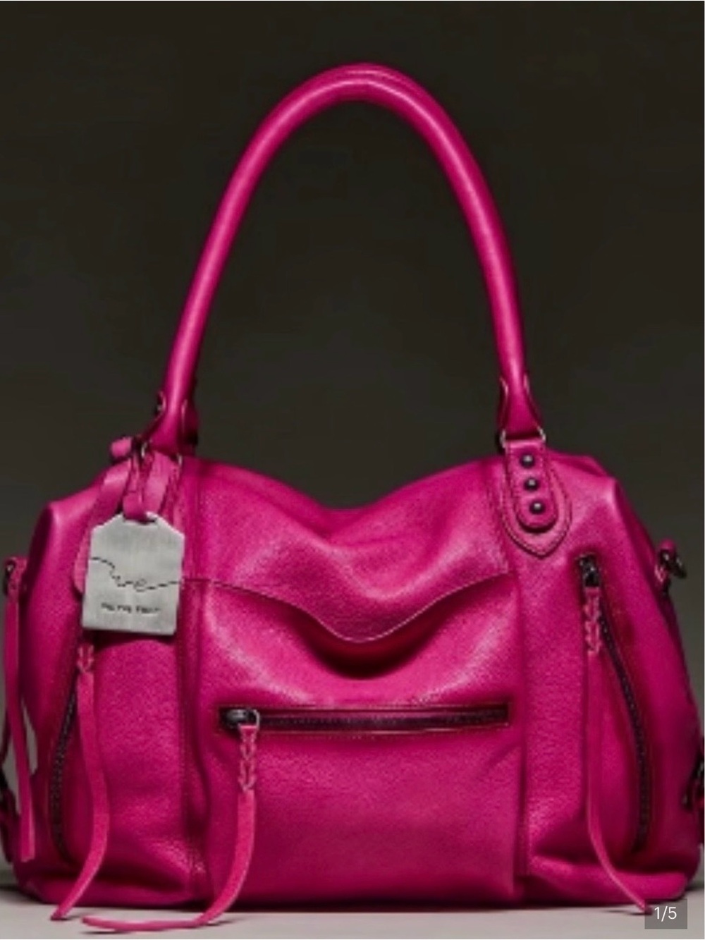 NWT Free People Emerson Tote Bag, Large, Very Berry